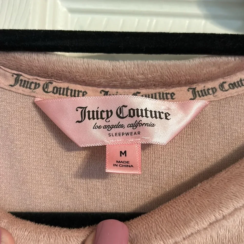 JUICY COUTURE Size Medium Rose Pink Silver Bling Spellout Loungewear Intimates